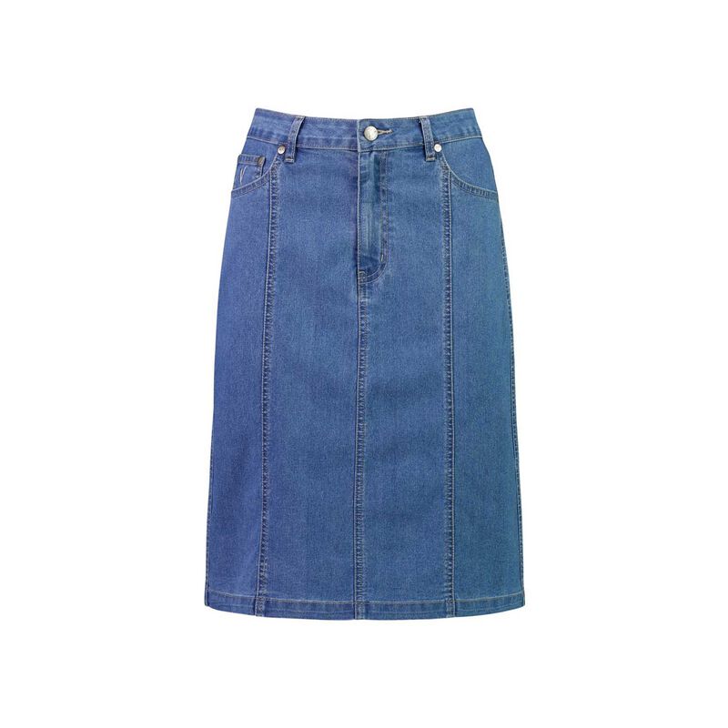 Vassalli Contrast Stitch Denim Skirt image number 6